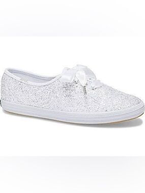 Keds Kate Spade- Glitter Ribbon Lace-Up Women’s Sneaker - White